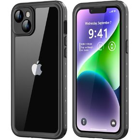 for iPhone 14 Waterproof Case with Built-in Screen Protector, Shockproof Dustproof Full Body Protective IP68 Waterproof Phone Case for iPhone 14 6.1 inch (Purple)