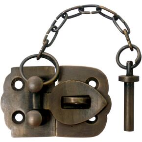 Small Trunk or Chest Hasp with Chain Pin by Nesha