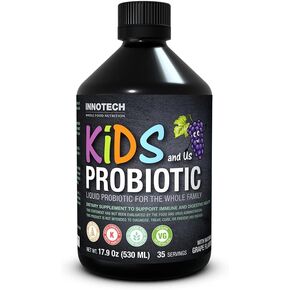 INNOTECH Nutrition: Kids and Us Liquid Probiotic, Grape Flavour - 530 ml