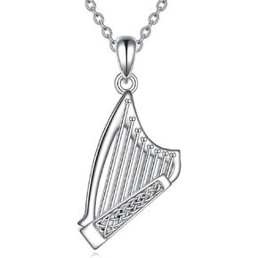 YFN Musical Instrument Necklace Sterling Silver Music Lover Pendant Jewelry Gifts for Women Men