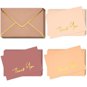 JOHOUSE 50PCS Gift Card Envelopes, Kraft Envelope with Gold Border Small Envelope Heart Shaped Clasp for Wedding Birthday Note Cards Business Card