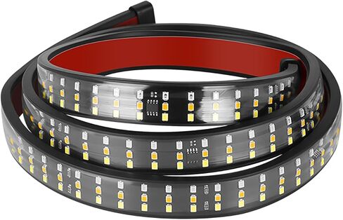 شريط إضاءة LED للباب الخلفي، 3 صفوف تشغيل إشارة الانعطاف أضواء خلفية للفرامل لمقطورة الالتقاط SUV RV Van Jeep Car (أحمر وأبيض وأصفر) (47 بوصة) in Kuwait