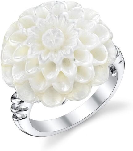 خاتم اللؤلؤ الأبيض الأصلي المزروع في المياه العذبة من بيرل سورس للنساء in Kuwait