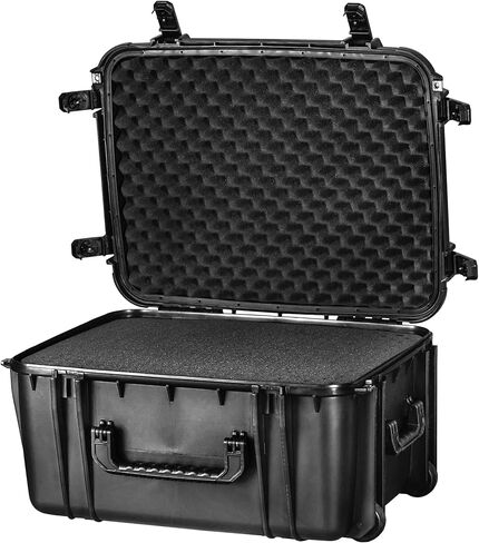 Seahorse 1220 Heavy Duty Hard Protective Equipment Crate With Accuform Foam - TSA Approved/Mil Spec / IP67 Waterproof/USA Made for Telescopes, Drones, Gimbal, Camera, Diving Equipment (Black) in Saudi Arabia