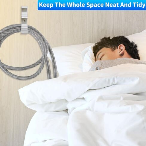 قطعة واحدة من شماعة خرطوم Cpap، حامل خرطوم Cpap معدني مضاد للتحرير للسرير، حامل قناع أنبوب خطاف Cpap بتصميم 2 في 1 لحمل خرطوم رأس CPAP، وأنبوب، حامل Cpap - قطعة واحدة باللون الأسود in Kuwait