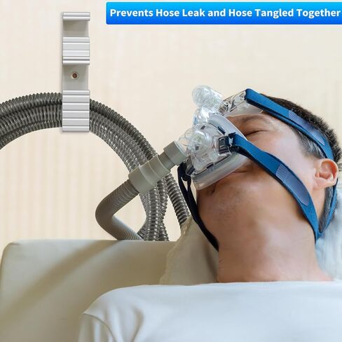 قطعة واحدة من شماعة خرطوم Cpap، حامل خرطوم Cpap معدني مضاد للتحرير للسرير، حامل قناع أنبوب خطاف Cpap بتصميم 2 في 1 لحمل خرطوم رأس CPAP، وأنبوب، حامل Cpap - قطعة واحدة باللون الأسود in Kuwait