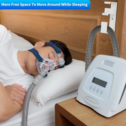 قطعة واحدة من شماعة خرطوم Cpap، حامل خرطوم Cpap معدني مضاد للتحرير للسرير، حامل قناع أنبوب خطاف Cpap بتصميم 2 في 1 لحمل خرطوم رأس CPAP، وأنبوب، حامل Cpap - قطعة واحدة باللون الأسود in Kuwait