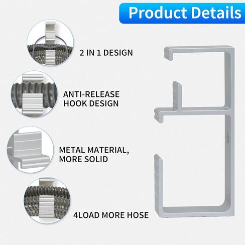 قطعة واحدة من شماعة خرطوم Cpap، حامل خرطوم Cpap معدني مضاد للتحرير للسرير، حامل قناع أنبوب خطاف Cpap بتصميم 2 في 1 لحمل خرطوم رأس CPAP، وأنبوب، حامل Cpap - قطعة واحدة باللون الأسود in Kuwait