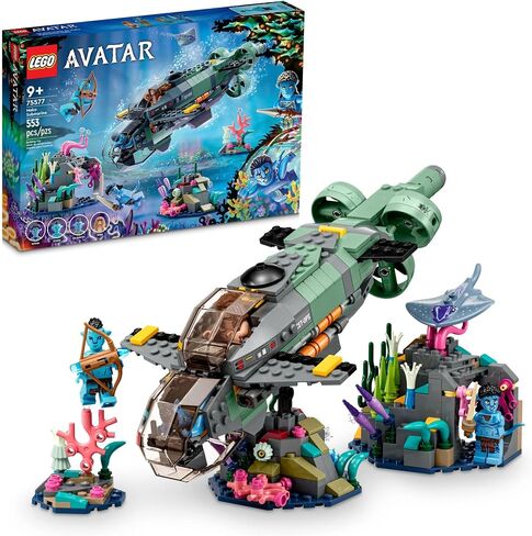LEGO Avatar: The Way of Water Mako Submarine 75577 نموذج لعبة قابل للبناء، مجموعة محيط تحت الماء مع شخصيات سمكة وراي ستينغراي الغريبة، هدية فيلم للأطفال ومحبي الأفلام in Saudi Arabia