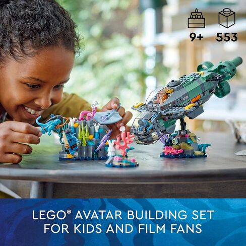 LEGO Avatar: The Way of Water Mako Submarine 75577 نموذج لعبة قابل للبناء، مجموعة محيط تحت الماء مع شخصيات سمكة وراي ستينغراي الغريبة، هدية فيلم للأطفال ومحبي الأفلام in Saudi Arabia