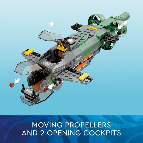LEGO Avatar: The Way of Water Mako Submarine 75577 نموذج لعبة قابل للبناء، مجموعة محيط تحت الماء مع شخصيات سمكة وراي ستينغراي الغريبة، هدية فيلم للأطفال ومحبي الأفلام in Saudi Arabia