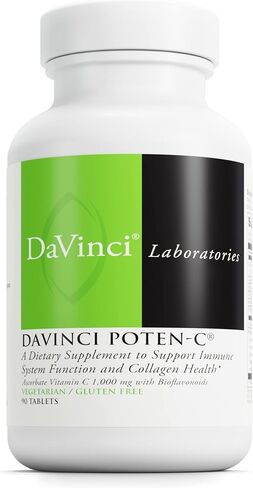 DAVINCI Labs Poten-C - يدعم وظيفة الجهاز المناعي وصحة الكولاجين* - فيتامين C والكالسيوم والمغنيسيوم والزنك والبوتاسيوم والمنجنيز والبيوفلافونويد - نباتي - خالي من الغلوتين - 90 قرصًا in Saudi Arabia