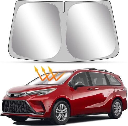 Car Sun Shade for Toyota Sienna 2021 2022 2023 2024 Auto Interior Accessories Foldable Sunshade Windshield Visor Cooler Protector Front Windows Cover Shield in Saudi Arabia