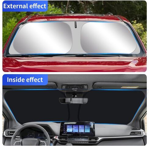 Car Sun Shade for Toyota Sienna 2021 2022 2023 2024 Auto Interior Accessories Foldable Sunshade Windshield Visor Cooler Protector Front Windows Cover Shield in Saudi Arabia