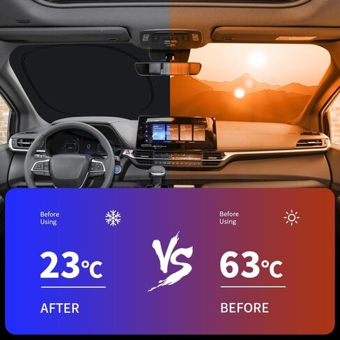 Car Sun Shade for Toyota Sienna 2021 2022 2023 2024 Auto Interior Accessories Foldable Sunshade Windshield Visor Cooler Protector Front Windows Cover Shield in Saudi Arabia