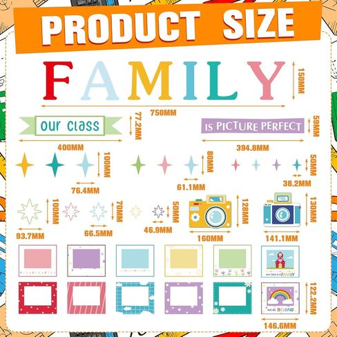 67 Pcs Picture Frame Bulletin Board Set with Our Class Family is Picture Perfect Photo Frames Glitter Landscape Monogram Cutouts for Classroom Bulletin Board Welcome Wall Chalkboard Party in Saudi Arabia