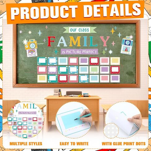 67 Pcs Picture Frame Bulletin Board Set with Our Class Family is Picture Perfect Photo Frames Glitter Landscape Monogram Cutouts for Classroom Bulletin Board Welcome Wall Chalkboard Party in Saudi Arabia