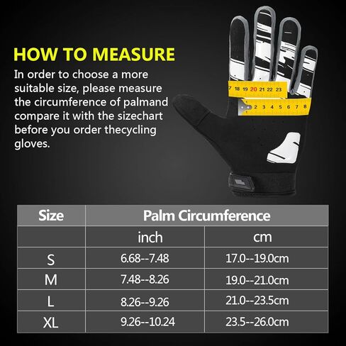 NICEWIN Cycling Gloves for Men Full Finger Riding Gloves Anti-Slip Breathable Mountain Bike Gloves Bicycle Riding Gloves with Knuckles Protection Gel Pad in Kuwait