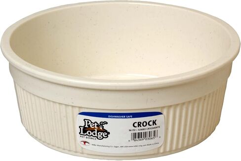 Pet Lodge® Crock Pet Bowl | Heavy Duty Plastic | Dog Feed & Water Bowl | Granite | 2.5 Cups | Medium in Saudi Arabia