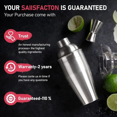 Cocktail Shaker 25oz Martini Shaker Bar Shaker Drink Shaker Bar tools with Built-In Strainer for Bartender, Professional 18/8 Stainless Steel Margarita Mixer for Mixed Drinks (Black) in Saudi Arabia