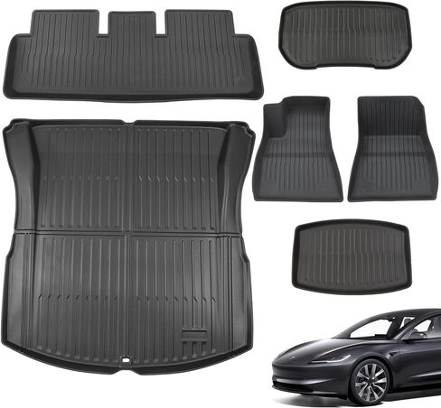سجادات أرضية السيارة متوافقة مع Tesla New Model 3 لجميع الأحوال الجوية Cargo Liner 2024 in Kuwait