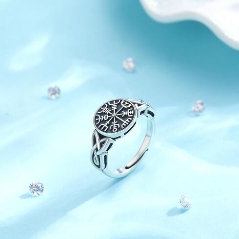 CUOKA MIRACLE Viking Ring 925 Sterling Silver Celtic Knot Ring Celtic Pagan Jewelry of Talisman Norse Pagan Ring for Men Women Jewelry Gifts in Kuwait