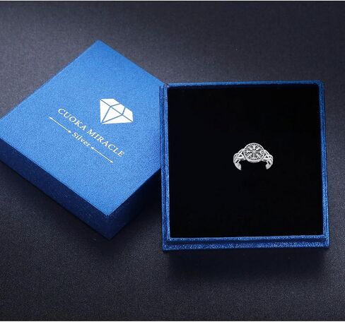 CUOKA MIRACLE Viking Ring 925 Sterling Silver Celtic Knot Ring Celtic Pagan Jewelry of Talisman Norse Pagan Ring for Men Women Jewelry Gifts in Kuwait