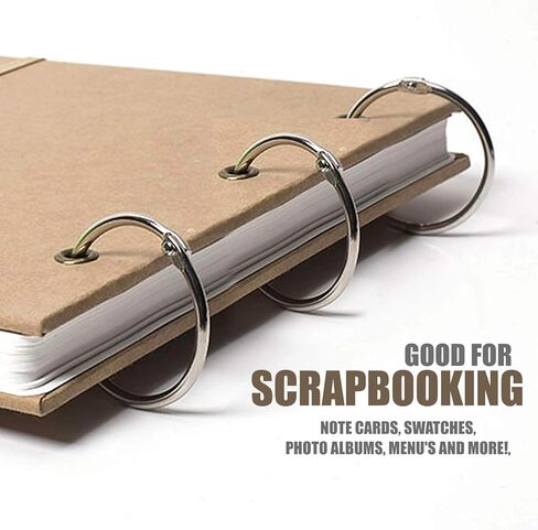 50 Pack Loose Leaf Binder Rings, Silver 1.5" (38mm) Capacity, for Index Cards Album Notebook Crafts Paper, Keychain Key Rings Steel Metal Book Rings in Kuwait