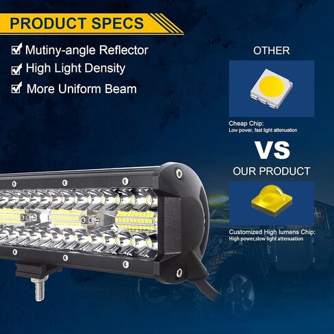 Willpower 2 Pieces 4 inch 60W LED Light Bar Work Light 4 Row Spot Flood Beam Off Road Auto Fog Driving Lamp for Trucks Tractor 4X4 Jeep Boat 12V 24V Waterproof IP67 in Saudi Arabia