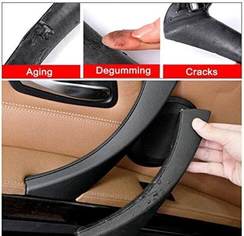 Moonlinks متوافقة مع مقابض سحب الأبواب BMW E90/E91/E92/E93 + غطاء خارجي لمقبض الباب، مجموعة أغطية مقابض باب الركاب الأمامي الأيمن/الخلفي الأيمن (متوافقة مع BMW 323 325 328 330 335) (رمادي) in Saudi Arabia