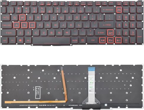 Replacement Keyboard with Red Backlight Compatible with Acer Nitro 5 AN515-45 AN515-56 AN515-57 AN515-58 AN517-41 AN517-45 AN517-52 AN517-57.Predator Helios 300 PH315-54 PH315-55 PH317-51 in Saudi Arabia