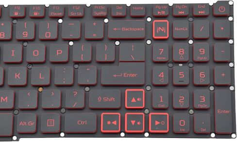 Replacement Keyboard with Red Backlight Compatible with Acer Nitro 5 AN515-45 AN515-56 AN515-57 AN515-58 AN517-41 AN517-45 AN517-52 AN517-57.Predator Helios 300 PH315-54 PH315-55 PH317-51 in Saudi Arabia
