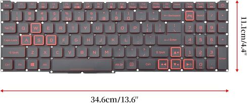 Replacement Keyboard with Red Backlight Compatible with Acer Nitro 5 AN515-45 AN515-56 AN515-57 AN515-58 AN517-41 AN517-45 AN517-52 AN517-57.Predator Helios 300 PH315-54 PH315-55 PH317-51 in Saudi Arabia