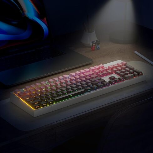 Guffercty kred 140- Keys Side Printed Keycap PBT Gradient Keycaps 75 Percent, Cherry Profile Minimalist Style Custom Shine Through Keyboard Keycap for Mechanical Keyboards(Grey Side Print) in Saudi Arabia