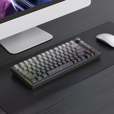 Guffercty kred 140- Keys Side Printed Keycap PBT Gradient Keycaps 75 Percent, Cherry Profile Minimalist Style Custom Shine Through Keyboard Keycap for Mechanical Keyboards(Grey Side Print) in Kuwait