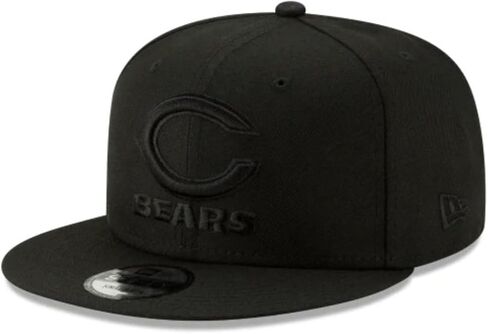 New Era NFL 9FIFTY Black On Black Adjustable Snapback Hat Cap One Size Fits All (Chicago Bears) in Saudi Arabia