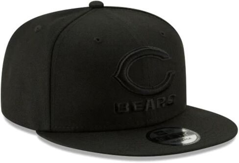 New Era NFL 9FIFTY Black On Black Adjustable Snapback Hat Cap One Size Fits All (Chicago Bears) in Saudi Arabia