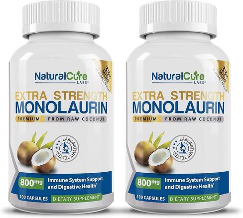 Extra Strength Monolaurin 800mg, 100 Capsules, 33% More in Saudi Arabia