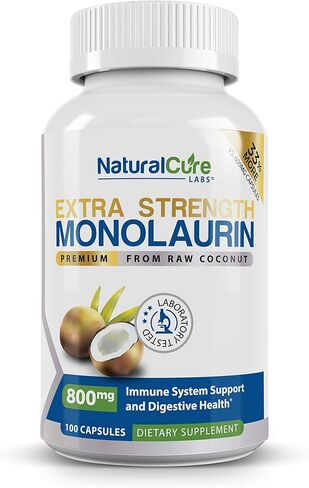Extra Strength Monolaurin 800mg, 100 Capsules, 33% More in Saudi Arabia