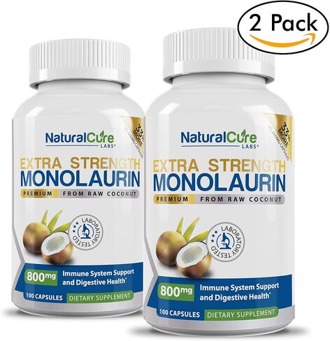 Extra Strength Monolaurin 800mg, 100 Capsules, 33% More in Saudi Arabia