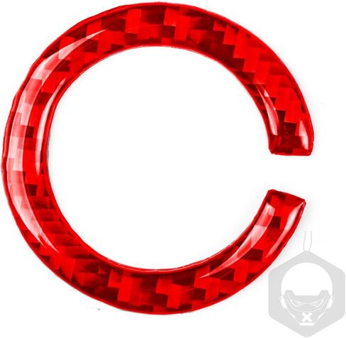 حقيقية لينة من ألياف الكربون سيارة الإشعال زر لوحة زر المحرك بدء إيقاف زر حلقة تقليم قسط ملصق متوافق مع دودج دورانجو 2014-2020 اكسسوارات السيارات الداخلية الأحمر in Kuwait