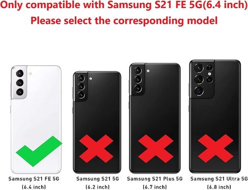 حافظة لهاتف Samsung Galaxy S21 FE 5G، حافظة S21 FE شديدة التحمل، [واقية من الدرجة العسكرية] [مقاومة للصدمات] [مقاومة للسقوط] [مقاومة للغبار]، متوافقة مع هاتف Samsung Galaxy S21 FE 5G (أسود) in Kuwait