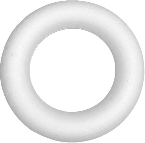 Luxshiny Foam Wreath Form Christmas Foam Circles Crafts White Foam Wreath Ring 20cm Round Polystyrene Rings for Christmas DIY Arts Flower Projects Wedding Home Decoration in Kuwait