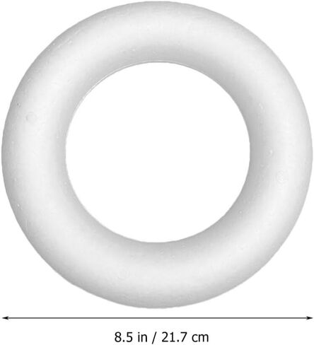 Luxshiny Foam Wreath Form Christmas Foam Circles Crafts White Foam Wreath Ring 20cm Round Polystyrene Rings for Christmas DIY Arts Flower Projects Wedding Home Decoration in Kuwait