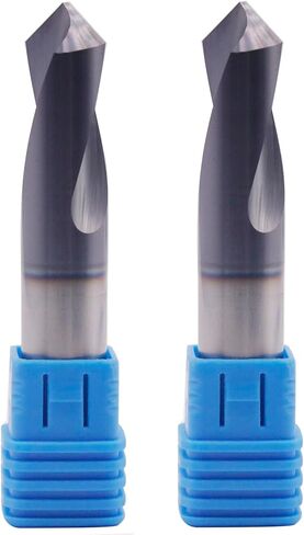 مثقاب نقط من الكربيد الصلب عالي الأداء من BestParts - مطلي بـ AlTiN، 90 درجة، 2 فلوت، قطر عرقوب 1/2 بوصة، طول الناي 1-1/4 بوصة، الطول الإجمالي 3 بوصة in Saudi Arabia