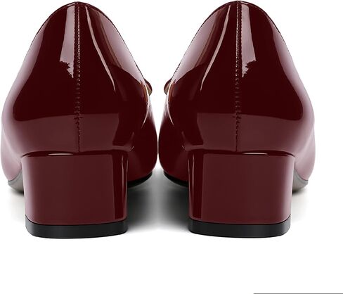 ROSERWISH Womens Slip On Patent Pointed Toe Casual Fashion Work Chunky Low Heel Pumps Shoes 1.5 Inch in Saudi Arabia