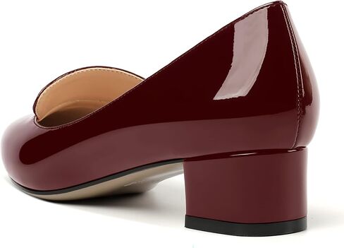 ROSERWISH Womens Slip On Patent Pointed Toe Casual Fashion Work Chunky Low Heel Pumps Shoes 1.5 Inch in Saudi Arabia