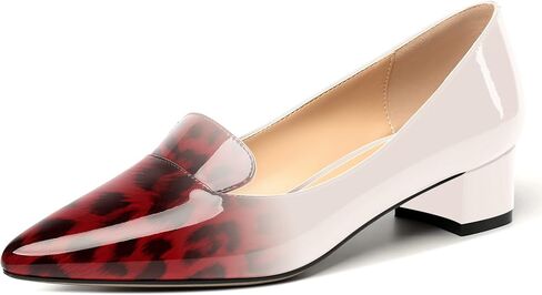 ROSERWISH Womens Slip On Patent Pointed Toe Casual Fashion Work Chunky Low Heel Pumps Shoes 1.5 Inch in Saudi Arabia