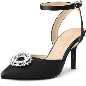 Perphy Rhinestones Ankle Strap Stiletto Heel Pumps for Women