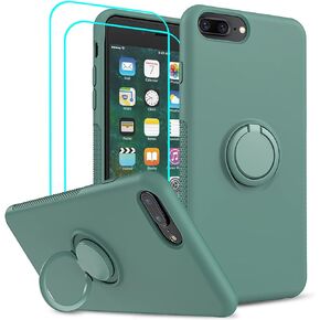 LeYi for Compatible with iPhone 8 Plus Case, iPhone 7 Plus Case, iPhone 6s Plus Liquid Silicone Gel Rubber Case with 2 PCS Glass Screen Protector, Soft Shockproof Phone Cover for iPhone 6 Plus, Black